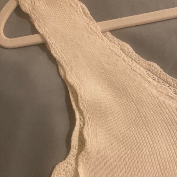 Anthropologie Knitted & Knotted Cream Sweater Sleeveless Boho Size S - Picture 4 of 11